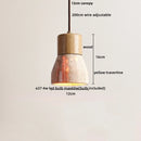 Nordic yellow travertine stone and wood pendant light dining room