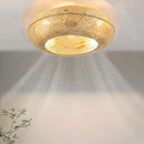 DecorBites™ 50cm Bamboo Ceiling Fan with Lights, Remote Control, Retractable Blades, Silent Operation