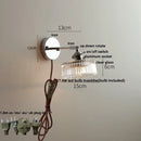 DecorBites™ Crystal Iron LED Wall Light Modern Bedside Lamp Clear Glass Wandlamp