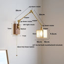 DecorBites™ LED Walnut Wood Cube Glass Wall Light with Pull Chain Switch