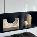 DecorBites™ Archway Shape Travertine Sculpture Figurine Statue for Home Decor