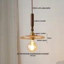 DecorBites™ Green Glass LED Pendent Lamps, Walnut Copper Modern Hanging Light Fixtures