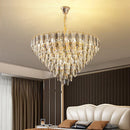 DecorBites™ Crystal Chandelier: Modern Luxury Round Main Lamp for Living Room & Staircase