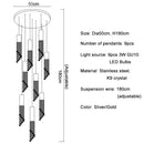 DecorBites™ Crystal LED Chandelier: Modern Luxury Staircase Hanging Fixture for Indoor Spaces