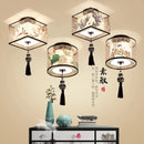 DecorBites™ Lotus Chinese Chandelier Ceiling Lamp Simple Corridor Painting LED Lighting
