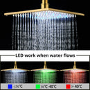 DecorBites™ Gold Digital Shower Set with 3-Functions LED Rainfall Head