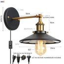 DecorBites™ Gold Industrial LED Wall Lamp for Loft Stair & Bedroom Lighting
