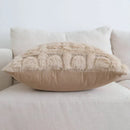 DecorBites™ Cream Geometric Faux Fur Pillow Case for Luxury Home Decor