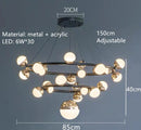DecorBites™ Gold Balls LED Chandelier: Art Deco Round Lighting with Acrylic Balls for Home Décor