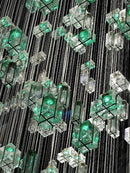 DecorBites™ Crystal Cube Pendant Light: Modern Designer Chandelier for Home & Hotel Settings