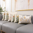 DecorBites™ 3D Pink Flower Farmhouse Style Cushion Cover 45x45cm - Embroidered Sofa, Bed, Living Room