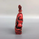 Collectible China Handwork Old Coral Carve Fish & Lotus Auspicious Snuff Bottle
