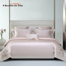 DecorBites™ Cotton Flowers Embroidery Bedding Set with Soft Silky Finish