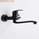 DecorBites™ Dual Hole Kitchen Faucet, Black Brass Chrome Mixer Tap for Sink