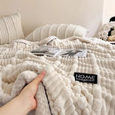 DecorBites™ Cozy Faux Rabbit Plush Blanket for Autumn/Winter - Soft Milk Velvet Nap Blanket