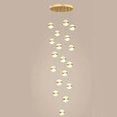 DecorBites™ Gold Acrylic Chandelier - Modern Staircase LED Lighting