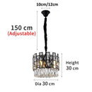 DecorBites™ Crystal LED Chandeliers Black Round Pendant Light for Living Room Dining Indoor Kitchen Bedroom