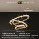 DecorBites™ Golden Crystal LED Round Chandelier for Luxury Indoor Lighting