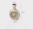DecorBites™ Golden Shell Art Vase: Handmade Luxury Desktop Flower Arrangement & Home Decor