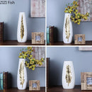 DecorBites™ Gold Feather Vase & Artificial Flowers Set - Modern Home Decor