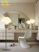 DecorBites™ Cream Glass Bauhaus Floor Lamp LED E27 Minimalist UFO Style