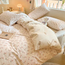 DecorBites™ Cotton Cartoon Printed Bed Set with Non-Fading Floral Patterns for Adults