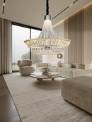 DecorBites™ Crystal Ceiling Chandelier - Elegant Two-story Room Decor