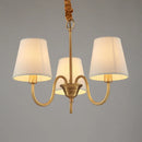 DecorBites™ Copper Ceiling Chandelier with Fabric Lampshade for Living Room and Bedroom