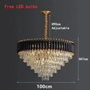 DecorBites™ Crystal LED Pendant Light Chandelier: Modern Black Luxury Lighting for Home Decor