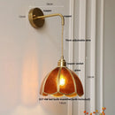 DecorBites™ Amber Glass LED Wall Light Modern Nordic Bedroom Reading Lamp