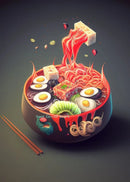 DecorBites™ Japanese Food Neon Posters Canvas Painting for Home Kitchen Decor