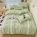 DecorBites™ Cotton Jacquard Bedding Set - Single Double Queen King Size Bedclothes