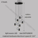 Modern black led staircase chandelier for villa living room decor