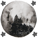 "I Love You to the Moon and Back" - Full Moon and Stars - Fabric Nursery Wall Art Decals