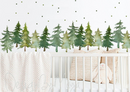 Woodland Pine Trees and Polka Dots - Fabric Nursery Wall Art Decals