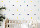 Chunky Blue and Yellow Stars - Fabric Nursery Wall Art Decals