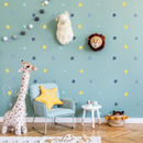 Chunky Blue and Yellow Stars - Fabric Nursery Wall Art Decals