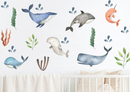 Baby mermaids and Sealife decals - Fabric Nursery Wall Art Decals