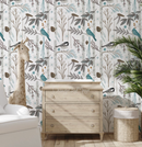 Charcoal Bamboo and Birds - Nursery Wall Decor Wallpapers
