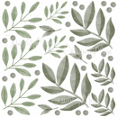 Scandinavian Green Leaves - Fabric Nursery Wall Art Decals