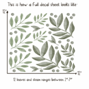 Scandinavian Green Leaves - Fabric Nursery Wall Art Decals