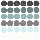 Navy, Teal and Gray Watercolor Polka Dots - Fabric Nursery Wall Art Decals