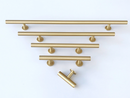 Lew's Round Bar Cabinet Knobs and Handles in Brushed Brass