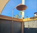 Unlacquered copper showerhead - Flat Round Style