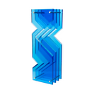 Zig Zag Sculpture - Blue