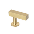 Lew's Square Bar Cabinet Knobs and Handles in Brushed Brass