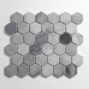 Bardiglio 2" Hexagon Tumbled Marble Tile