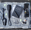 Saw Shemagh: Firestarter sewn button, built-in Kevlar Utility Saw, Fire Tinder border.