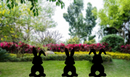 Set of 3 Bunnies Garden Stakes - Metal Art