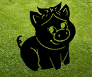 Piggy Garden Stakes - Metal Art